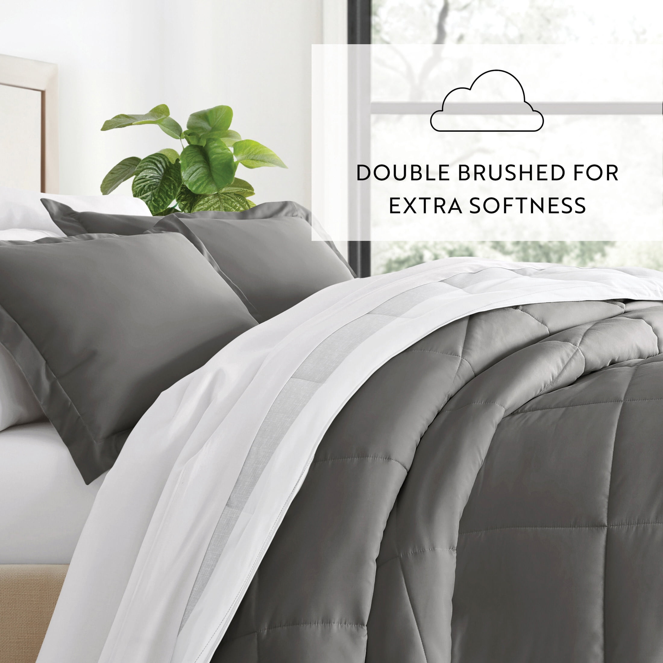 All Season Ultra Soft Comforter Set Lightweight Bedding in Stitched Stripe for Twin/Twin XL Size by Comfort Canopy
