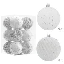 12-Pack Christmas Ball Ornaments with Strings, 80mm/3.15-Inch Small Size Baubles, Shatterproof Plastic Christmas Bulbs, Hanging Decorations for Xmas Tree, Holiday, Wedding, Party, Babyblue