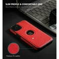 thumbnail image 2 of Case for iPhone 13 Mini, Luxury Leather Vintage Business Anti-Slip Scratch Resistant Ultra Slim Protective Case for iPhone 13 Mini-Red, 2 of 5