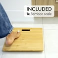 thumbnail image 2 of JS Gourmet Wooden Bamboo Bathroom Body Weight Scale with Digital LCD Display, Maximum Capacity of 396 lbs, 2 of 8