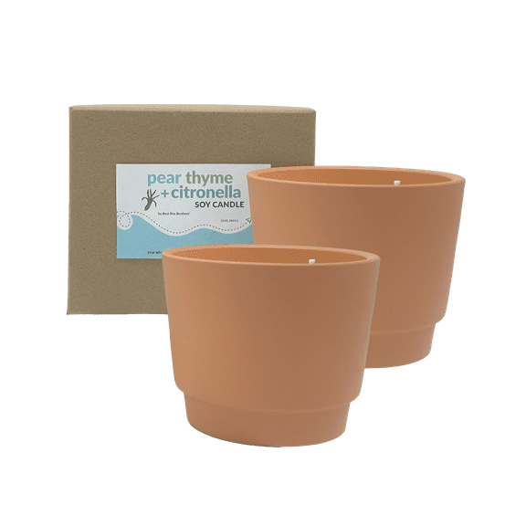 Pear   Thyme Citronella Soy Candle 10oz 2 Pack, Best Bee Brothers