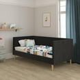 thumbnail image 2 of DHP Franklin Mid-Century Upholstered Daybed Frame, Black Velvet, Twin, 2 of 21