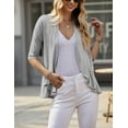 thumbnail image 4 of Zeagoo Women's Open Front 3/4 Sleeve Draped Ruffles Knit Cardigan, 4 of 6