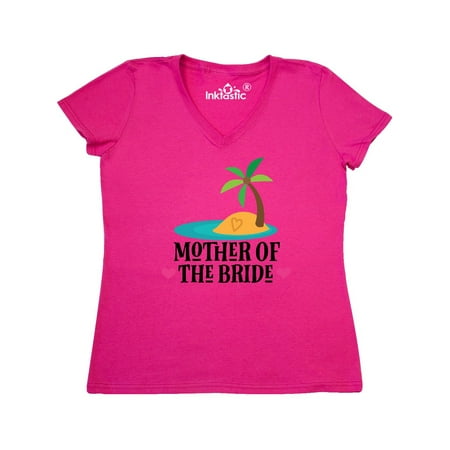 Inktastic Mother Of The Bride Hawaiian Women S V Neck T Shirt