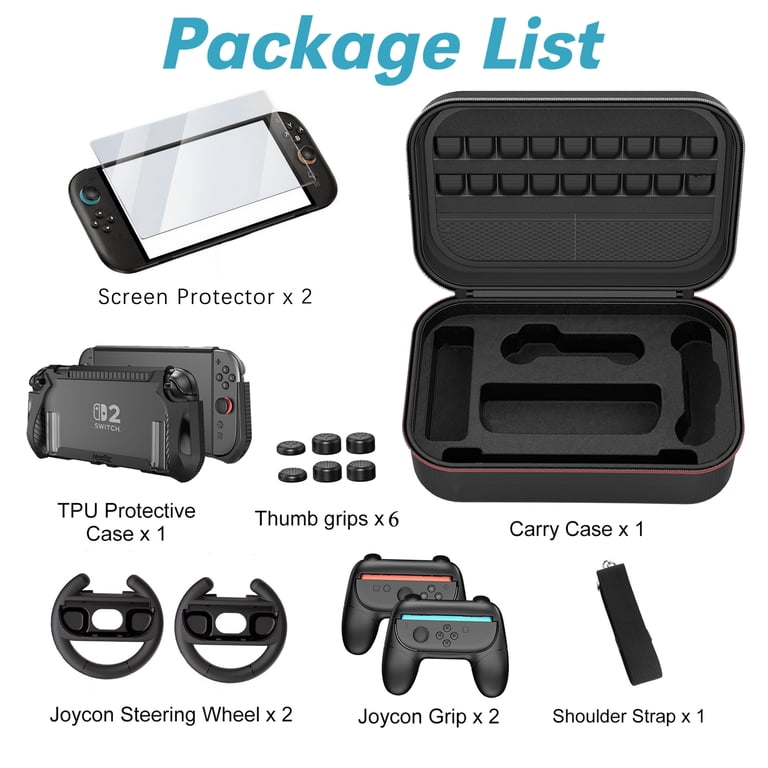 HEYSTOP Nintendo Switch 2 Accessories Bundle, Screen Protector