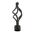 thumbnail image 2 of 2Pcs Curtain Rod Ends Drapery Curtain Pole Ends Window Pole Head for Dia. 28mm Rod Twist#Black, 2 of 9