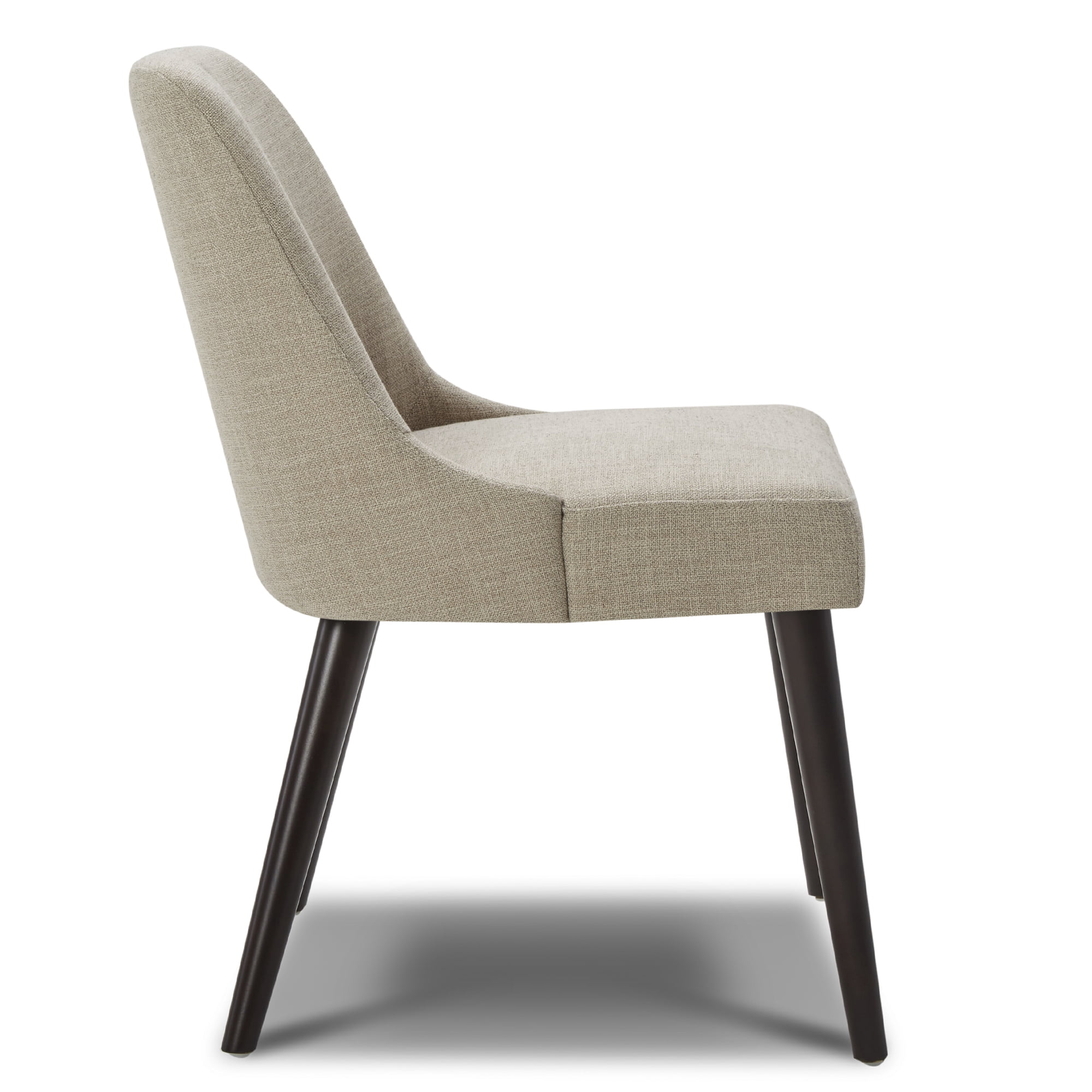 CHITA Modern Fabric Upholstered Kitchen & Dining Room Chairs Set of 2, Wood Legs, Flax Beige