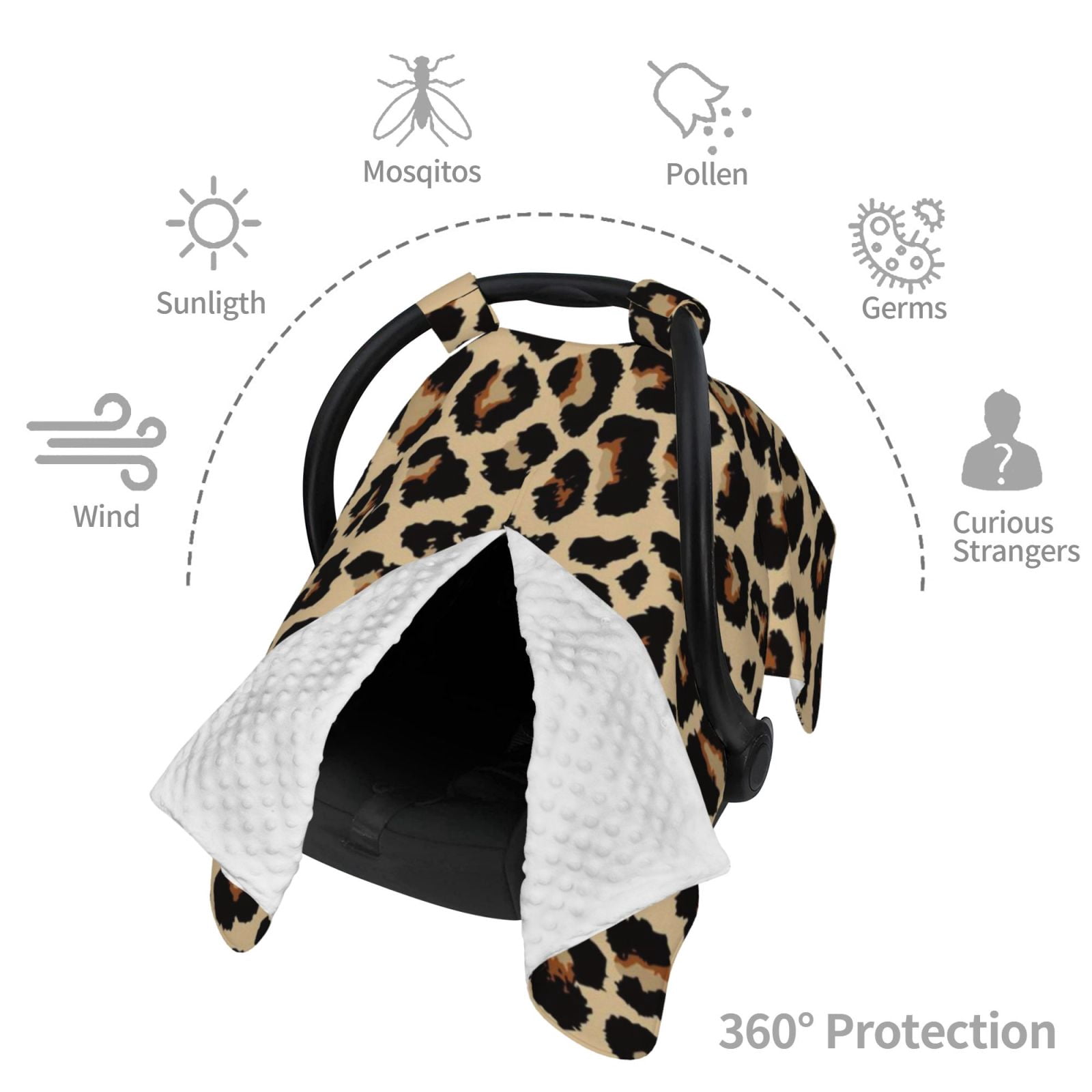 Car Seat Cover Baby - Leopard Print-1 Breathable Infant Car Seat Cover for Baby Carseat, Lightweight Comfort Baby Essentials Must Haves Newborn Stuff for Girl Boy