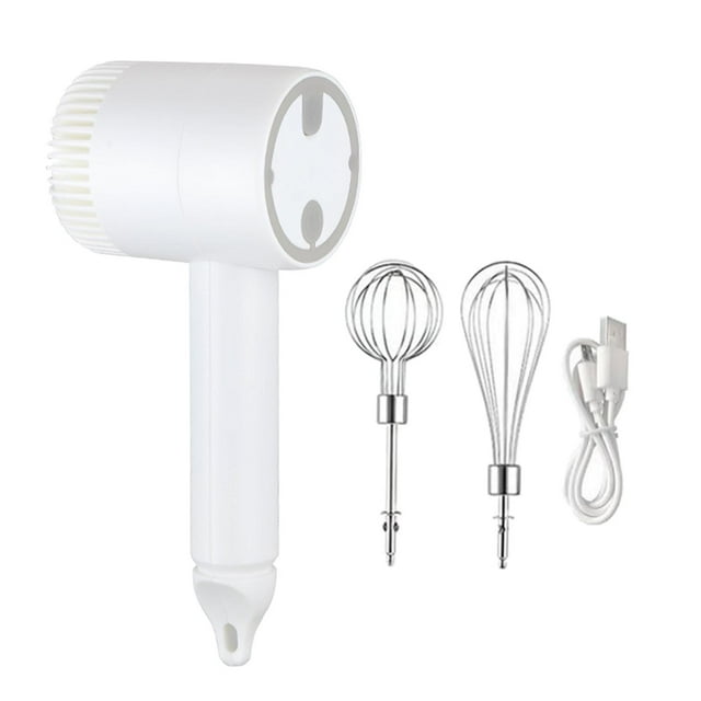Batteur à Main Automatique 20 W Rechargeable par USB avec Fouet en Acier Inoxydable, Batteur, Mousseur à Lait, Cappuccino - Blanc