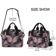 thumbnail image 3 of Insulated Crossbody Lunch Bag 10L Lunch Tote with Adjustable Shoulder Strap for Work Office Picnic Pink with Gold Butterfly, 3 of 6