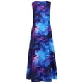 thumbnail image 1 of Qarigey Vestido de mujer Estampado estrellado Ropa de verano Algodón Sin mangas Estampado maxi Vestido de verano Vestidos azul XXL, 1 of 6