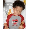 thumbnail image 3 of Tstars Boys Unisex Valentine's Day Cool Shirts for Kids Love Dabbing Heart Love Dab Valentine's Day Gift Idea for Boy 3-4 Sleeve Baseball Raglan Toddler Shirt, 3 of 7