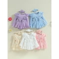 thumbnail image 3 of Hirigin Newborn Baby Girl Lace Romper Dress Long Sleeve Ruffle Mesh Tutu Dress 0 3 6 12 18 Months Cute Jumpsuits with Headband, 3 of 8