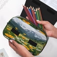 thumbnail image 6 of Goofa Mountain Daisy Meadow Pattern Double Layer Pen Pencil Case, Protective Large Capacity Storage Organizer Pen Pouch, Office College Supplies for Teens Adults, 6 of 7