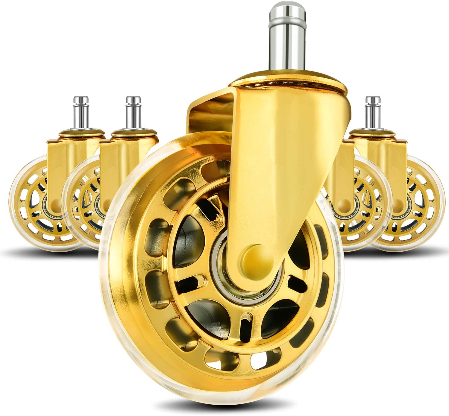 LPHY Office Chair Caster Wheels (Set of 5) 3'' Smooth Rolling Heavy Duty Casters Safe for