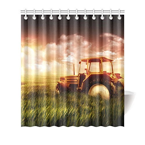ABPHQTO Cortina de ducha Fantasy Farm Tractor Cortina de ducha impermeable 160x180 cm
