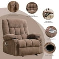 thumbnail image 5 of JONPONY Manual Recliner Chair with Heat Therapy and Massage Function, Heavy Duty Reclining Mechanism Massage Chair, Elderly Single Rocker Sofa with Cup Holders for Bedroom Home Theater,Brown, 5 of 13