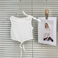 thumbnail image 4 of Coerni Girls Sleeveless Tank Top Tie Knot Front Tops T Shirts for Kids Crewneck Cute Casual Athletic Undershirt Crop Top Cute Vest, 4 of 7