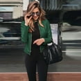 thumbnail image 2 of SCSAlgin Womens Faux Fur Leather Jackets Zip Up Motorcyle Short Outwear Fashion Lightweight Leather Cropped Coats, 2 of 7