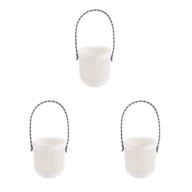 Wweixi 1/2/3/5 Functional Decoration Japanese Style Dual Layer Planter For On Desktop And Wall-Mount Small Light Weight Easy To Move White 8.7*9.5*20.5cm 3PCS