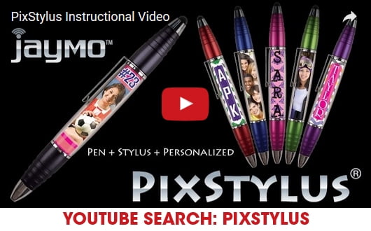PixStylus 2 in 1 Personalized Pen and Stylus Combo - DIY – Just Insert a Photo or Create Your Own Custom Insert Online - Multicolor 6 Pack