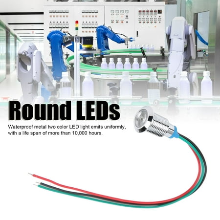 

4 sets of ordinary anode round LED lights 10mm pre-wired 2 color lights waterproof indicator diode pre-wired 3-6V[green]