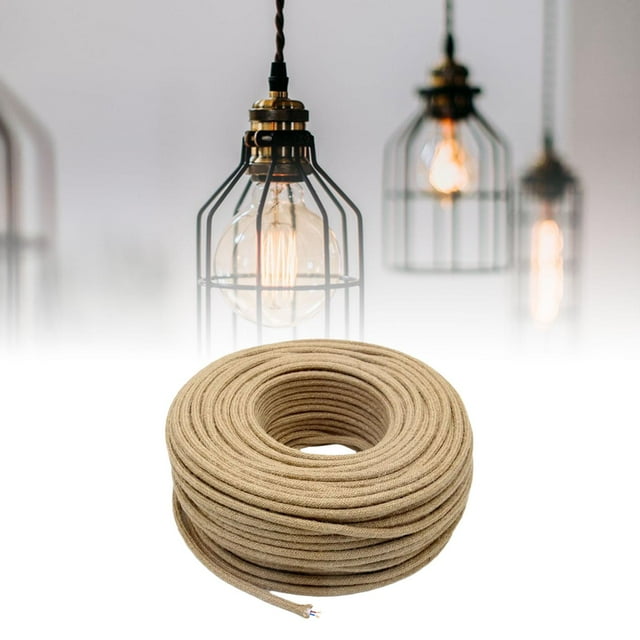 Cable eléctrico de cuerda de cáñamo perfecl 2x0,75mm 5M para lámpara colgante