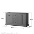thumbnail image 5 of Wyndham Collection 60" Wood Double Bathroom Vanity without Mirror in Gray, 5 of 6