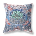 thumbnail image 1 of 16"x16" Sky Blue Pink Zippered Suede Geometric Throw Pillow, 1 of 3