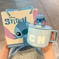 thumbnail image 2 of Taza de Disney Stitch con personalidad creativa, animación de ángel, taza de cerámica periférica kawaii, taza de café con tapa, regalo para pareja, 2 of 4