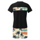 thumbnail image 3 of Blusa de Manga Corta Cuello Redondo Impresión Deportiva Camisa de Ajuste Delgado Poliéster Elástico Cintura Superior para los Hombres, Blusa Casual para el Uso Diario de Verano, 3 of 5