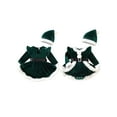 thumbnail image 2 of Miaouyo Infant Baby Girls Christmas Romper Dress 1 3 6 9 12 18 Months Plush Patchwork Long Sleeve Jumpsuits and Cute Santa Hat Set, 2 of 9