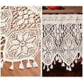 thumbnail image 6 of YGUII Rustic Crochet Curtain Valance for Living Room Vintage Lace Curtains Kitchen Window Boho Tiers Cafe Rod Pocket, 6 of 6