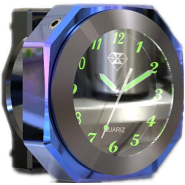 Montaje del manillar de la motocicleta Reloj noctilucente de estilo fresco Esfera Reloj de cuarzo Reloj de aleación luminosa para motocicleta Reloj con indicador de tiempo Decoración impermeable para JAMW Sencillez