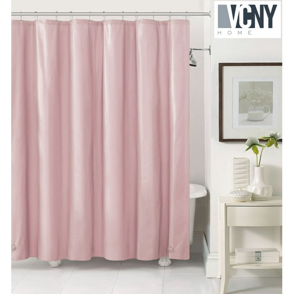 Victoria Classics Pink Peva Plastic Shower Curtain Liner with Magnets, 72” x 72”