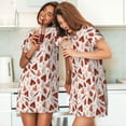 thumbnail image 4 of Naloa Autumn Brown Butterfly Print Women Nightgowns,Womens Loungewear,Short Sleeve Sleepwear,Comfy Ladies Nightdress, 4 of 6