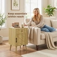 thumbnail image 4 of HOMCOM Nightstand Set of 2, Bedside Table Set with Drawer and Cabinet, Oak, 4 of 10
