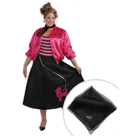 50s Poodle Skirt Costume Kit Adult Plus With Poodle Scarf