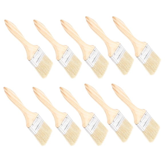 10-Pack Premium 2.5" Synthetic Wool Paint Brushes with Comfort-Grip Wooden Handles for Walls, Fences & DIY Projects