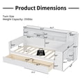thumbnail image 4 of Tcbosik Corner Bed Frame with Writing Desk, Twin Size Sofa Bed Frame with Open Shelves and 2 Storage Drawers, Space Saving, Easy Assembly, Antique White, 4 of 9