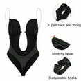 thumbnail image 4 of Shapewear Plunge Bras Lingerie Thongs U Plunge Backless Underwear Backless Dress Full Body Shaper Invisible Push Up Bra BLACK L, 4 of 7