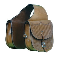 Leather Saddle Bag Brown Single Strap Mat Tooled Leather Saddle bag