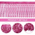thumbnail image 5 of 1card 10 Yards Sequins Fringe Trim 6 Inch Deep Pink Sequin Tassels Sewing Trim Sequin Chainette Tassel Fringe Trim for DIY Latin Dress Shawls Dance Dresses Clothing Embellishment, 5 of 7