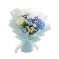 thumbnail image 2 of Ramo de flores de crochet, regalo para mamá y esposa, arreglo floral versátil hecho a mano Azul, 2 of 9