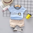 thumbnail image 1 of Conjunto de ropa de dibujos animados para bebés, niños y niñas, traje bonito de algodón de verano para niños de 1, 2 y 3 años, conjuntos de ropa para niños, camiseta y pantalones cortos CBlack9M, 1 of 3