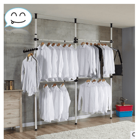 Clothes Rack Ymiko 4 Poles Adjustable Home Garment Hanger