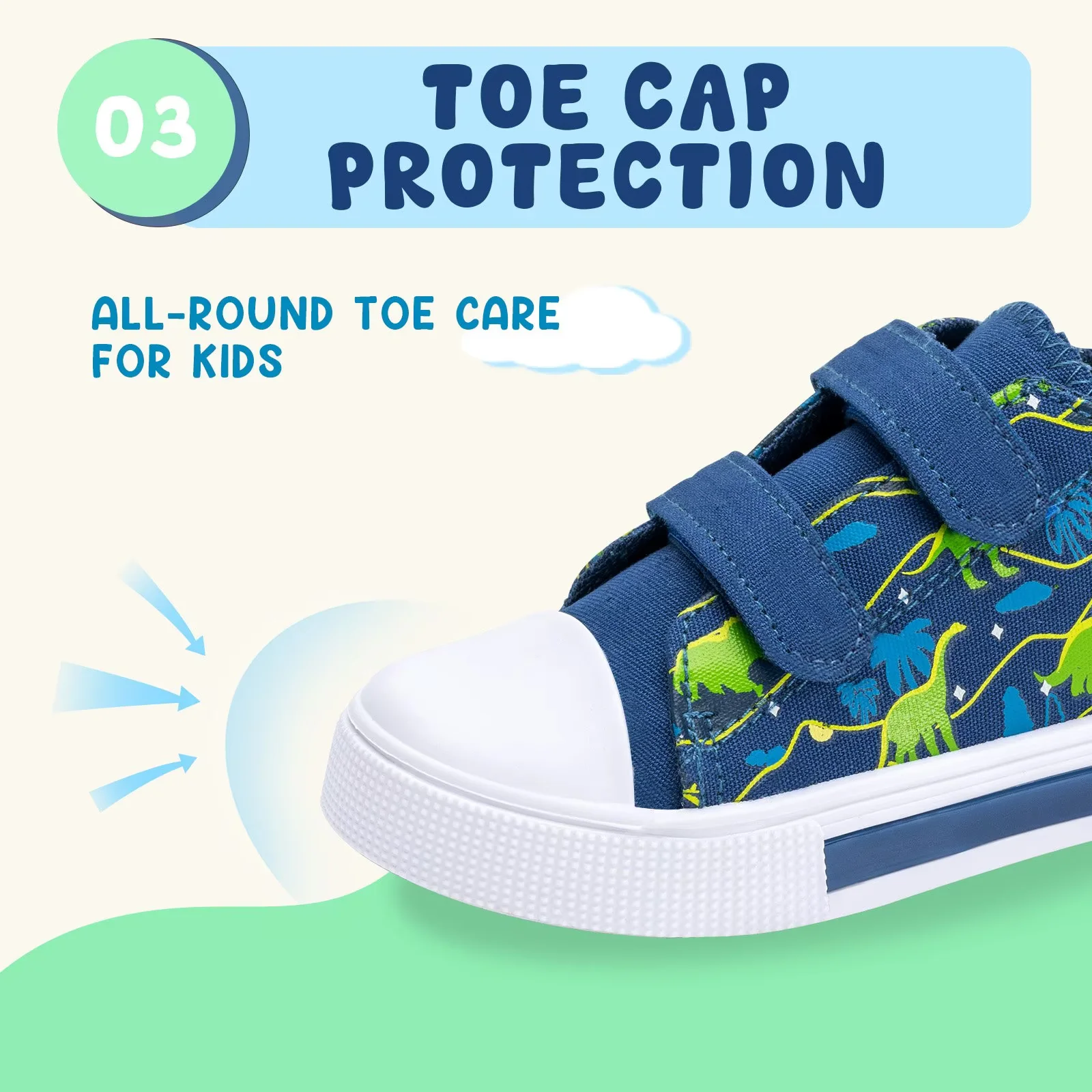 FUNCOO PLUS Kids Light-Up Canvas Sneakers, Dinosaur & Coconut photo 4