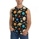 thumbnail image 1 of Fotbe Planets In Deep Space Men's Camiseta sin Mangas Estampada para Hombres, Playera Casual para Gimnasio, Entrenamiento, Playa-Small, 1 of 7
