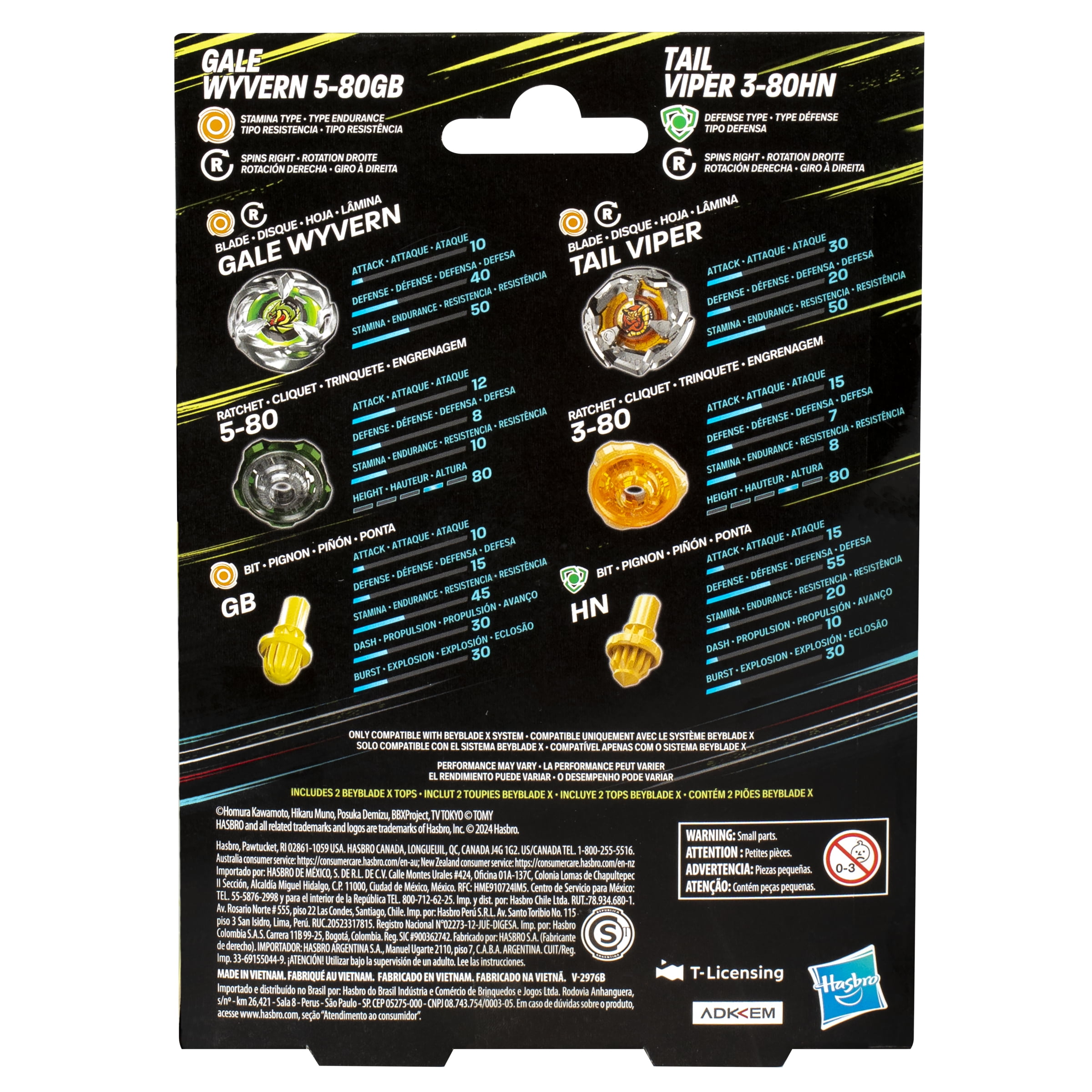 Beyblade X Gale Wyvern and Tail Viper Dual Pack Orange and Green