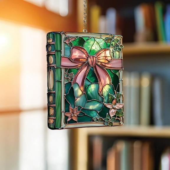 Vintage Book Stained Glass Suncatcher fullxfull Literary Lovers Window DÃ©cor